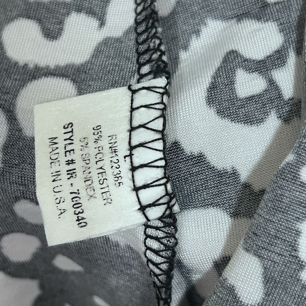 Isabella Rodriguez L Black White Print Open Front Swing Cardigan Waterfall Hem - Picture 4 of 7